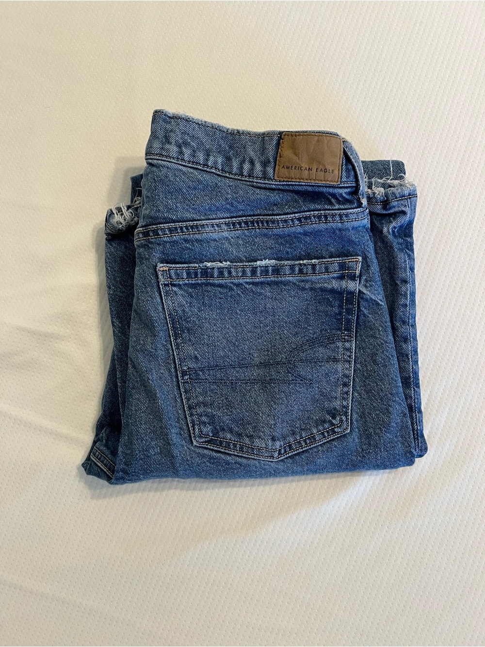American Eagle Outfitters Super High-Waisted Straight Jeans - Blue Size 6 X-Long
